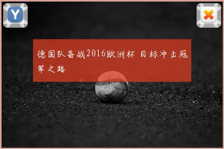 德国队备战2016欧洲杯 目标冲击冠军之路